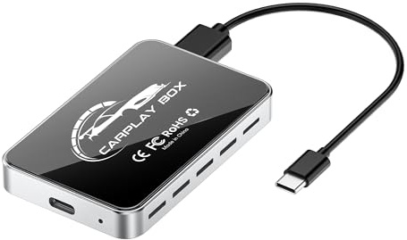 Jzones CarPlay Wireless Adapter, USB Plug & Play für CarPlay & Android Auto, Dual-Band WiFi, 4K Video-Unterstützung, Kompatibel mit iPhone 7+/iOS 10+ & Android 11+, Keine Fahrzeugmodifikation