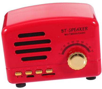 DOITOOL Altavoz Inalámbrico Retro Radio Altavoz Portátil para Caja de Reproductor de para Aire Libre para Conciertos y Fiestas Color Beige