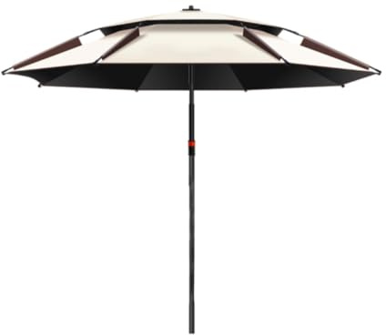 Qianly Angelschirm, Sonnenschutz, UPF 50+, Regenfest, Wasserdicht, 360 ° Verstellbar, für Golf, Sport, Terrasse, Deck, Camping, Weiß