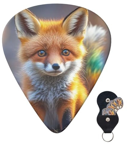 Gitarrenplektren, 3 verschiedene Stärken, personalisierbar, Motiv: Fuchs, E-Gitarre, Bass-Plektren, 4 Stück 0,46 mm, 4 Stück 0,71 mm, 4 Stück 0,96 mm, 6 Stück