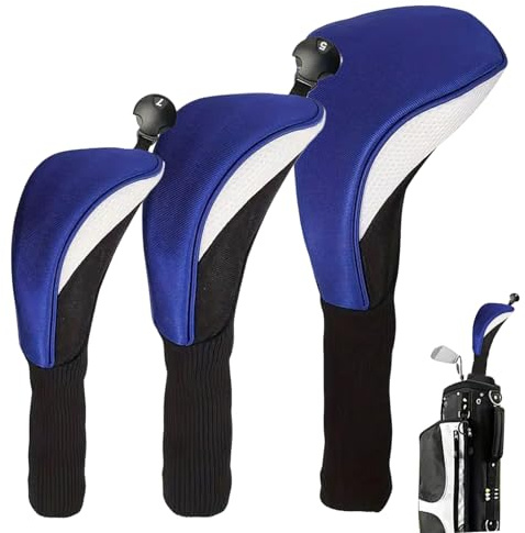 Housses De Driver Pour Les Clubs De Golf | 3 Pièces Étui En Maille À Col Long | Housse De Driver De Golf Avec Un Col Long - Pour Hommes Et Femmes Amateurs De Sport En Extérieur Sur Parcours Et Terrain