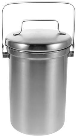 MOTHNUR Composteur de Cuisine Acier Inoxydable avec Couvercle Bac à Compost Intérieur pour Déchets Alimentaires Seau Métallique pour Plan de Travail Poubelle de Cuisine Élégante et Facile