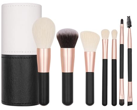Mini makeupborstset, 7 delar borst verktyg | sminkborstar – för barn, flickor, kvinnor, nybörjare, entusiast, resor, foundation concealer