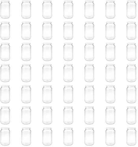 Vitrea 50x Einmachgläser 1 Liter - mit Deckel Weiß TO 82 - leere Gläser zum befüllen mit Schraubdeckel - Sturzgläser, Schraubgläser, Marmeladengläser Set - 50 Stück