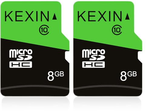 KEXIN Tarjeta Micro SD de 8 GB, 2 Unidades, MicroSDHC UHS-I Clase 10, Tarjeta Mini SD, para Smartphone, Tableta, cámara
