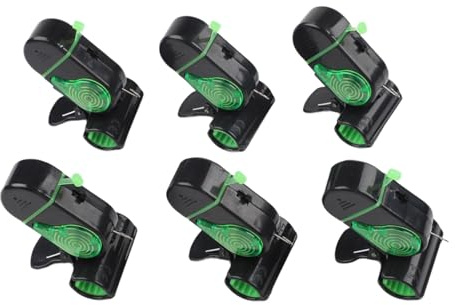 Helilyco Juego de 6 alarmas eléctricas de pesca, indicador LED de mordida con zumbador de 80 dB y clip de acero inoxidable para caña de pescar al aire libre, verde