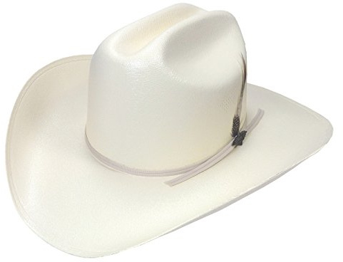 Stars & Stripes Rodeo Style Westernhut Strohhut Cattleman Westernhut Cowboyhut Westernkleidung Strohhut für Damen und Herren (59 cm) Beige
