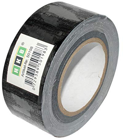 HKB ® 20 Rollen Panzerband Panzertape Klebeband Gewebeband Faser-Klebeband Gaffer-Tape Duct Tape, 50m X 50mm, schwarz, Hersteller, Artikel-Nr. 50198-20
