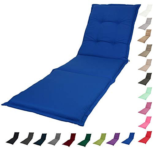 KOPU® Auflage Gartenliege Prisma Duke Blue | Liegenauflagen für Gartenmöbel | Blau Liegen Kissen 195 x 60 cm | 19 einfache Farben | Robuster Schaumstoff für zusätzlichen Komfort