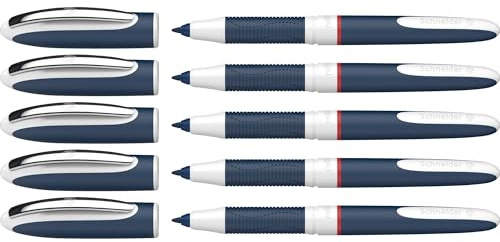 Schneider 183702 One Change Tintenroller (Schreibfarbe: rot, Strichstärke 0,6 mm, Rechts- und Linkshänder) 5 Stück