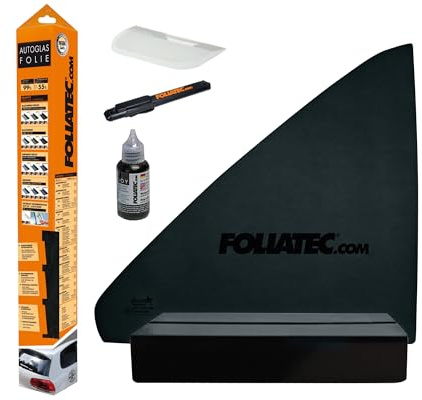 FOLIATEC Scheibentönungsfolie Tönungsfolie für Autoscheiben, BLACKNIGHT Superdark, 51x400cm + 76x152cm, mit ABG, 95% Verdunkelung