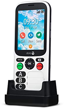 Doro 780X IUP 4G GS Mobiltelefon, sehr einfache Bedienung mit nur drei großen Direktwahltasten, Bluetooth, Notruftaste, Notrufauslösung bei Sturz, GPS, Sicherheitstimer, Wi-Fi, IP54 wasserdicht, schwarz-weiß