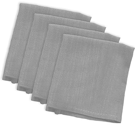 EXQULEG Servietten, Stoffservietten Leinen, Leinenservietten | 4/6 Stück im Set | 30 x 40 cm Die Leinenservietten sind strapazierfähig, saugstark und schmutzabweisend (Grau,Servietten 4er Set)