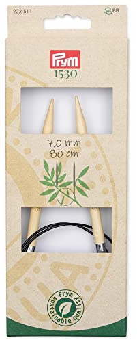 Prym 222511 Rundstricknadel Prym 1530, Bambus, 80cm, 7,0mm, Holzfarben