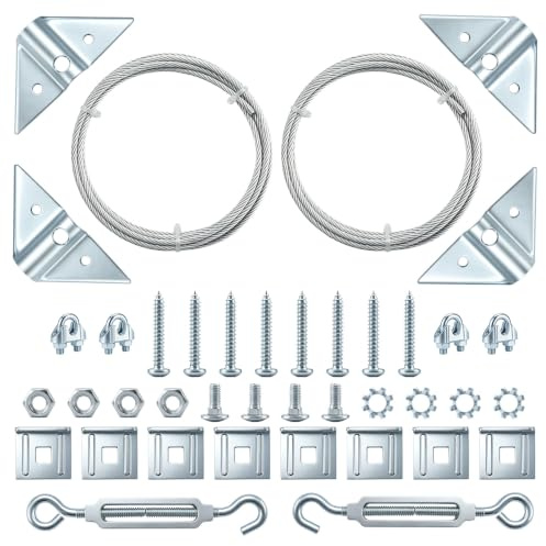 Home Master Hardware 2 Pack Anti-Sag Gate Kit Zinc Plated Steel - Turnbuckles, Hooks, Heavy Cables, Screws | Anti-Sag Gate Hardware Kit, Prevent Fence Gate Sag, Heavy Steel Cable(7.5ft), for 6 ft x 4 ft Gates, Included Screws