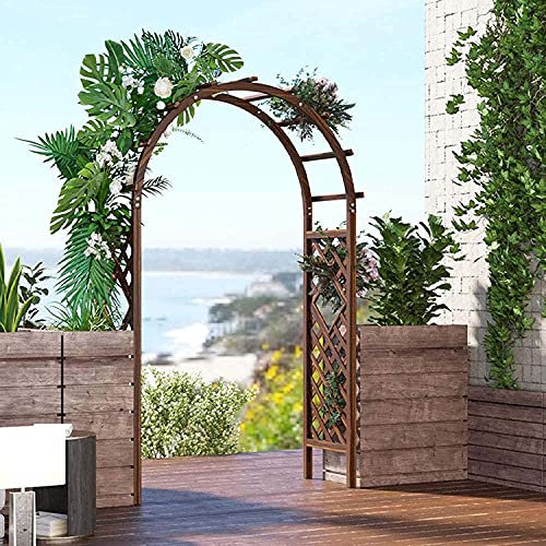 CHFQ Heavy Duty Garden Arch, 1.2M 1.4M Large Wooden Wedding Rose Arches Trellis, Used for Climbing Plants, Lawn, Terrace, Outdoor, Easy Installation,1.2M/3.9Ft