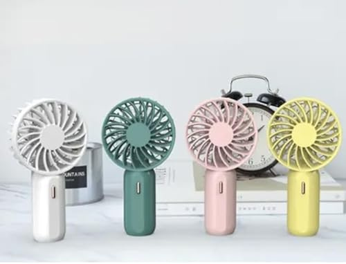 Standing Portable Rechargeable Handheld USB Mini Fan (Pink) with 7 LED lights