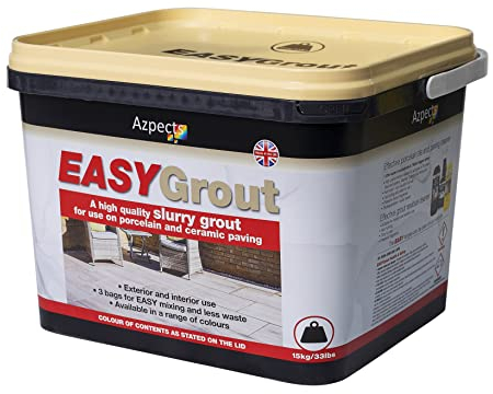 EASYGrout Slurry Patio Grout For Outdoor & Indoor Ceramic Or Porcelain Floor Tiles 15kg Flowable All Weather Paving Jointing Compound Easy Mix With Water, Covers Up To 20m² - Crema