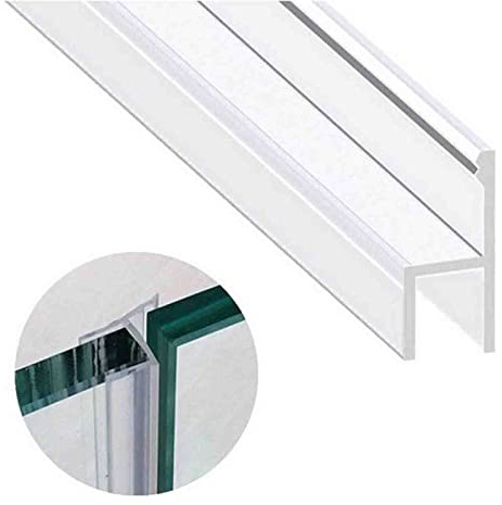 WMLBK Joint de porte de douche de rechange pour verre de 6 à 10 mm, bande d'étanchéité en caoutchouc de 2 m pour porte incurvée et verticale (H-8 mm)