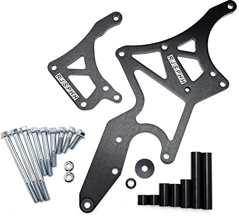 LS Engine Serpentine Support alternateur et pompe de direction assistée pour moteurs Chevrolet LS1 LS2 LS3 LS6 LS7, 4,8 L, 5,3 L, 6,0 L, 6,2 L (noir)