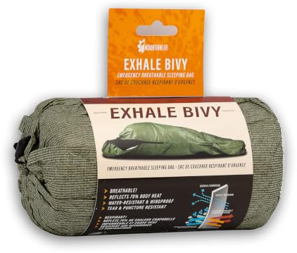 Mountain Lab Exhale Emergency Bivy Atmungsaktiver Schlafsack Überlebensschlafsäcke für Rucksackreisende, wasserdichte und Winddichte Thermo-Bivy leichte Unterschlupf Notfalldecke