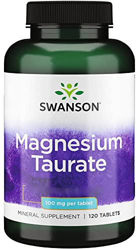 Swanson, Magnesium Taurate, 120 glutenfreie Tabletten, 200mg Magnesium je Dosis, Sojafrei, GMO frei, Geschmacksneutral