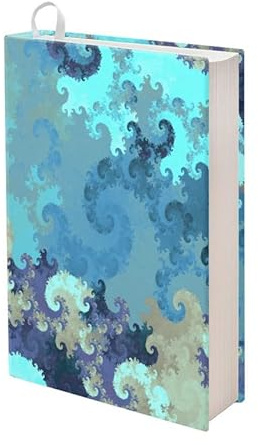 Kuiaobaty Buchhülle mit Spiralbindung, Blau, elastische Passform, Bucheinband, abstrakte Farbe, Bucheinband, Tagebuch, Schutzhülle
