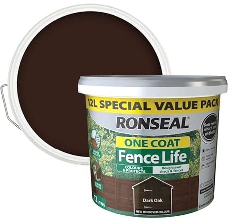 Ronseal One Coat Fence Life Dark Oak 12L