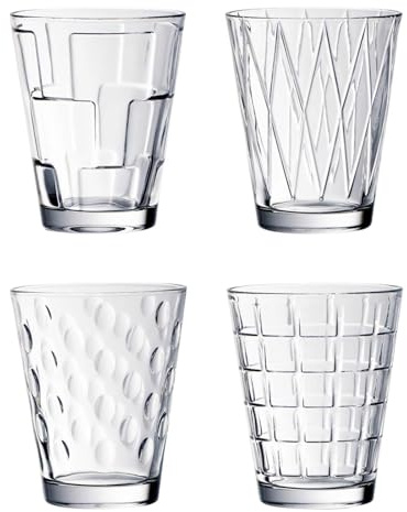 Villeroy & Boch - Dressed Up Wasserglas-Set, 12 teilig, 310 ml, Kristallglas, spülmaschinengeeignet, 3x 4er Set sortiert