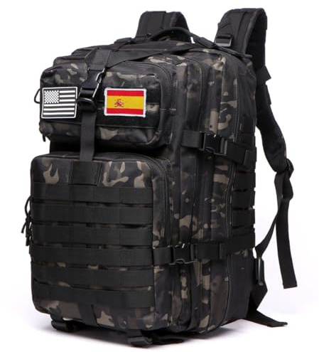 GUJOIN Zaino tattico 50 litri con sistema Molle - Grande capacità militare impermeabile per emergenze di 3 giorni, caccia, escursionismo e campeggio - Zaino per attività all'aperto, L
