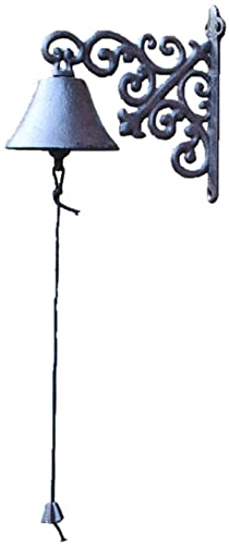 EVXOIJMS Gusseisen Wandglocken, Gusseisen Türglocken, Retro-Türklingel, Garten, Zuhause, Wanddekoration, Vintage-Antik-Glocke, Bauernhaus-Stil, Dekoration for den Außenbereich, 19 cm