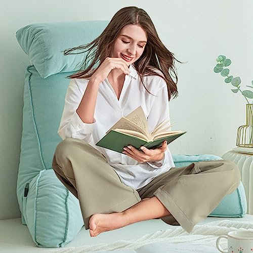 AMZZHAO Ergonomisches Lesekissen,Lendenkissen,Bücherkissen,Rückenkissen mit Armlehnen,Innenkern aus Perlbaumwolle,mit Nackenkissen,zum Faulenzen,Lesen,Arbeiten am Laptop,Fernsehen