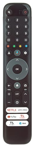 AULCMEET RC833-GUB1 RC833 GUB1 RC833GUB1 Télécommande vocale de Remplacement for TCL C64 C74 C74K C80 C80K C84 C84K C95 MQLED80 MQLED87 MQLED98 P74 P74K QLED770 QLED870 UHD870 X95 XMQLED98 Serie TV