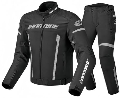 Moto Traje De Moto para Hombre Chaqueta De Moto Impermeable con Certificación CE con Armadura Extraíble Chaqueta De Verano, Pantalones De Moto Transpirables E Impermeables C,3XL