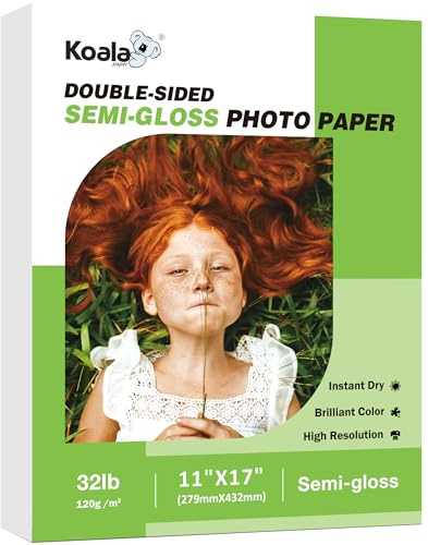 Koala Fotopapier, dünn, doppelseitig, seidenmatt, 27,9 x 43,2 cm, 100 Blatt, 14,5 kg, für Tintenstrahl- und Laserdrucker für Menü-Flyer-Druck