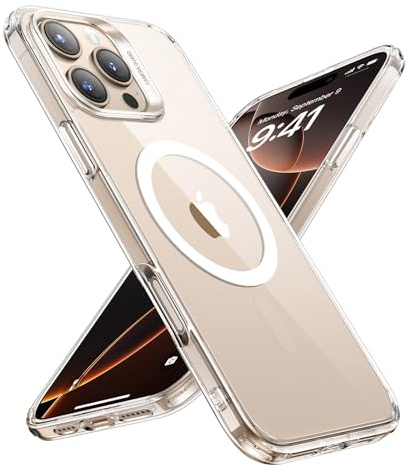 ESR for iPhone 16 Pro Case, Compatible with MagSafe, Shockproof Military-Grade Protection, Magnetic Phone Case for iPhone 16 Pro, Classic Hybrid Case (HaloLock), Clear