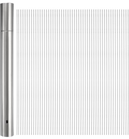 QUARKZMAN 100 unidades de Brochetas de Metal para Kebab 35cm x 3.5mm Palitos Redondos de Acero Inoxidable Reutilizables para Barbacoa al Aire Libre con Tubo de Almacenamiento