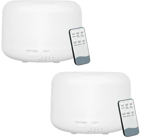K2 STORE - 2 PEZZI Diffusore di Aromi 300ml con Umidificatore, Lampada Profumata a LED e Telecomando, Perfetto per Oli Essenziali e Illuminazione Decorativa