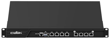 CWWK 1U N100 Firewall Appliance Rackmount PC, 8 Ports i226-V 2.5GbE LAN, 19” Rack Firewall Hardware, U2 OPNsense Homelab Server DDR5 Barebone ohne RAM/SSD/OS, Mini-PCIE, SIM Slot