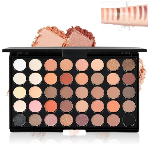 40 Couleurs Palette Fard a Paupiere, Palette Maquillage Yeux, Hautement Pigmenté, Imperméable, Shimmer Matte, Nude Rose Gold Dark Bronze, Palettes de Maquillage Makeup Professionnelle