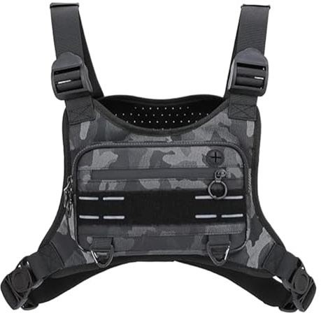 Bolsa Pechera Hombre - Mochila Pecho Portamóviles para Running,Impermeable Porta Teléfono para Ciclismo Senderismo Viajes Caza Trekking