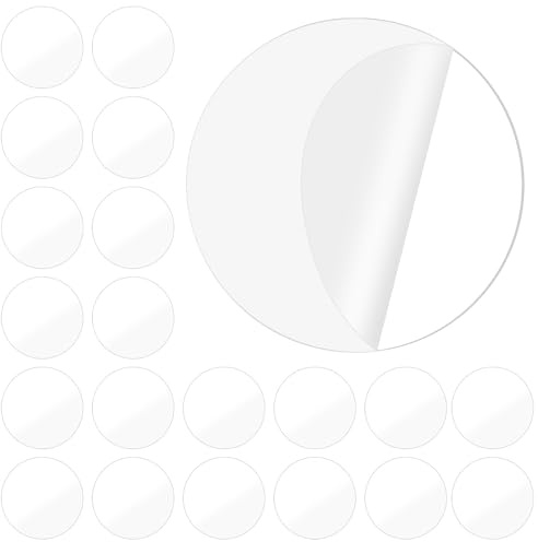 Gsbnjuy 20 Pcs Strong Double Sided Sticky Pads Heavy Duty Large Two Sided Self Adhesive Tape Mounting Round Precut Wall Mount Glue Clear Circle Stickers Patch for Hanging Wall Mounting Home Deco