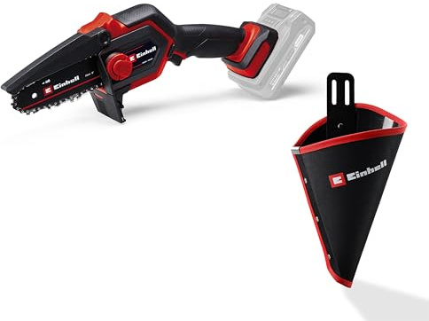 Einhell Élagueuse sans fil GE-PS 18/15 Li Holster Kit Power X-Change (18 V, moteur sans charbon, longueur de coupe 12,5 cm, changement sans outil du guide-chaîne et de la chaîne, sans batterie)