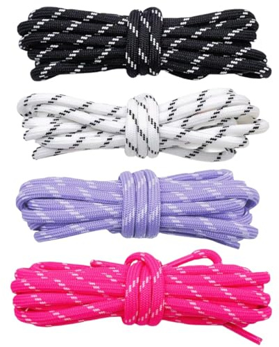 Guiguishiny 4 Pares de Cordones Redondos 120 cm Ø5 mm – Resistentes y Duraderos para Zapatillas, Calzado Deportivo y Senderismo, Lavables, para Hombre y Mujer
