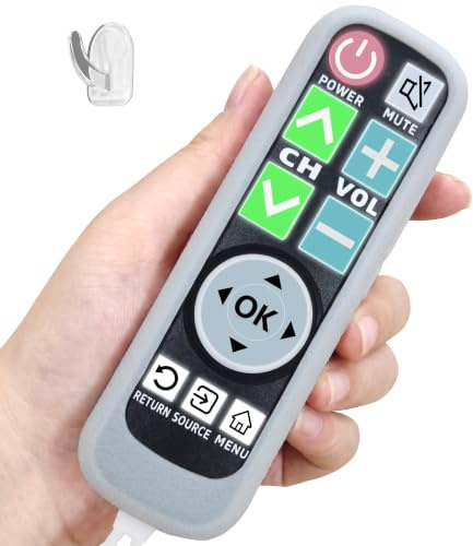 LUNOAOA Backlit Big Button TV Remote Replacement for Samsung TV with Cover & Hook, Universal Remote No Setup for Seniors People with Poor Vision,Parkinson's Disease Patient