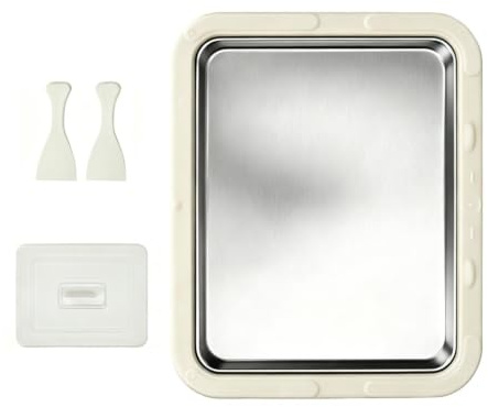 Mini Kitchen Toy - Ice Cream Making Cold Plate Set for Kids | Roller Dessert Maker Playset with Pretend Cooking Design, Activity Toy for Kids School Playroom Holiday Party, 8.86x6.89x1.38 inch