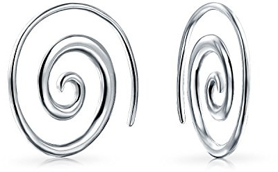 Boho hamrad geometrisk rund labyrint virvel tråd spiral ring tråd tråd tråd knoppörhängen för kvinnor tonåring gul guldpläterad. 925 sterlingsilver, One Size, Metall, Ingen ädelsten