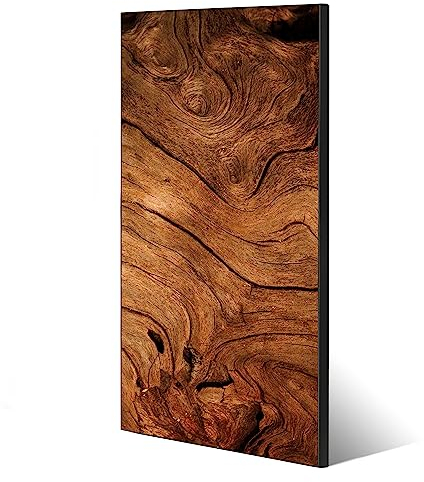 banjado® Magnettafel 37 x 78cm / Magnetwand aus Metall/Magnetpinnwand als Memoboard/Pinnwand Magnettafel Küche, Büro, Kinderzimmer inkl. 4 Magnete & Montageset - Motiv Trockenes Holz