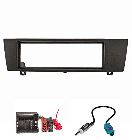 tomzz Audio 2404-047 Radioblende Set kompatibel mit BMW 1er 3er X1 Z4 mit Quadlockadapter ISO Fakra Antennenadapter DIN Can-Bus Modelle