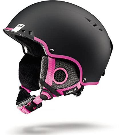 Julbo Leto Casco da Sci Ragazza, Nero/Rosa, 49/53